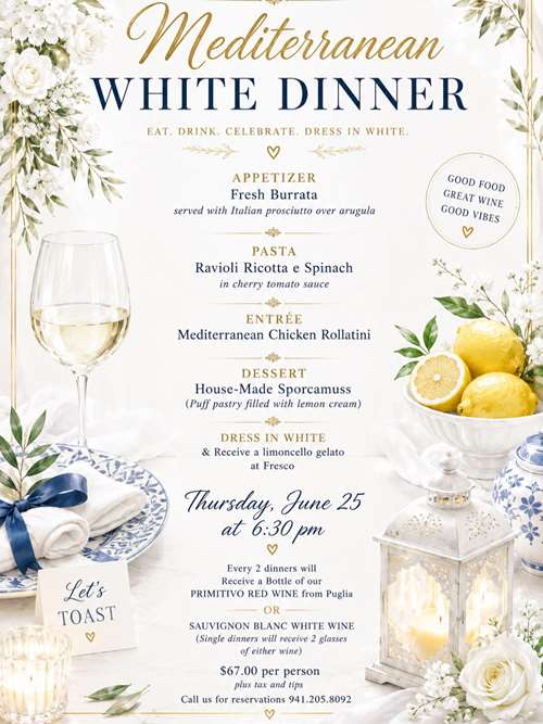 Mediterranean White Dinner Event 