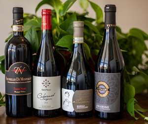 Assorted wine bottles from Pizza Gorda. 