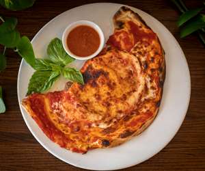 A delicious calzone from Pizza Gorda in Punta Gorda. 