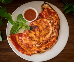 A delicious calzone from Pizza Gorda in Punta Gorda. 