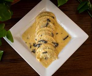 Delicious ravioli entree from Pizza Gorda. 